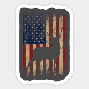 deer and usa flag Sticker